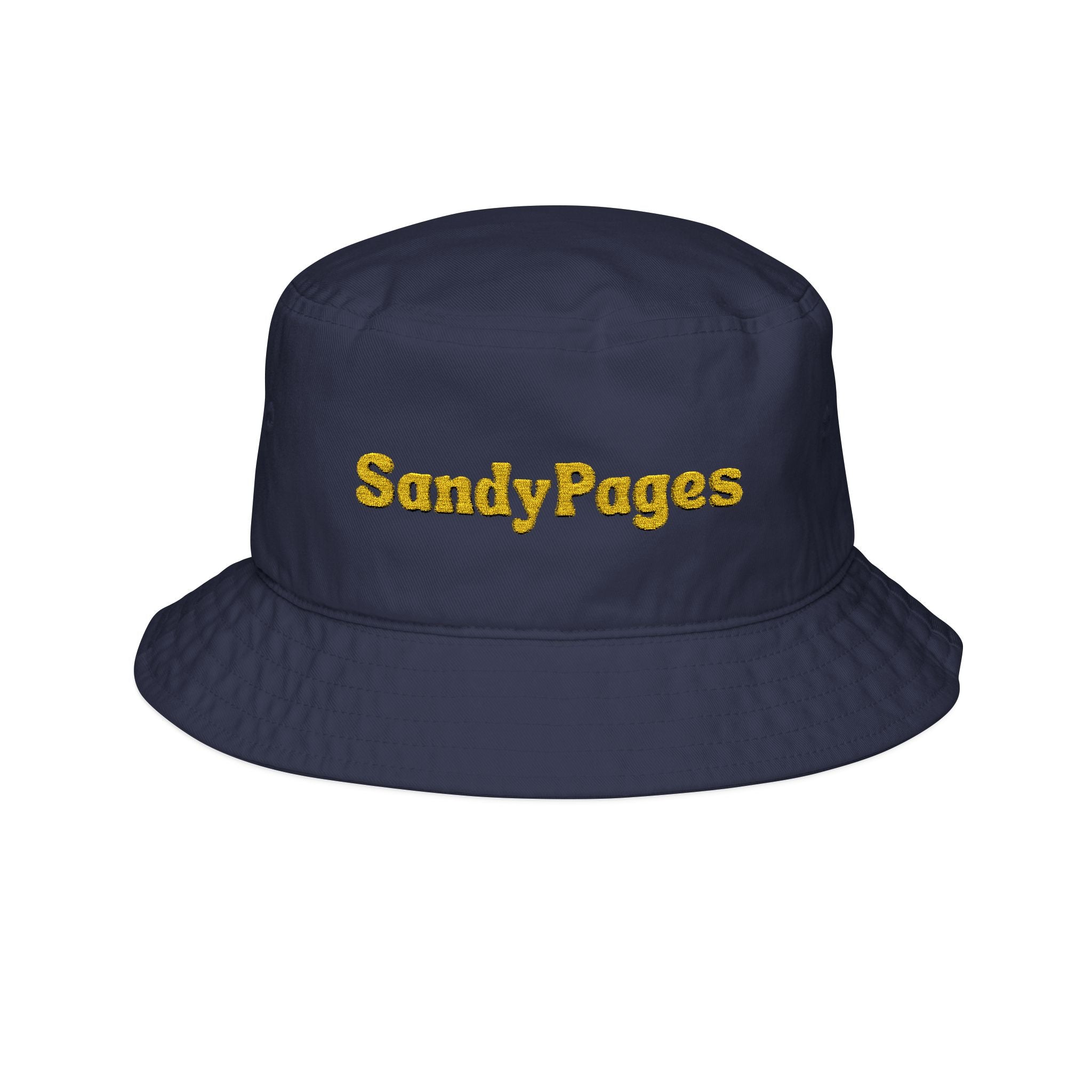 Sandy Pages Embroidered Bucket Hat — Casual Beach Vibe Sun Hat